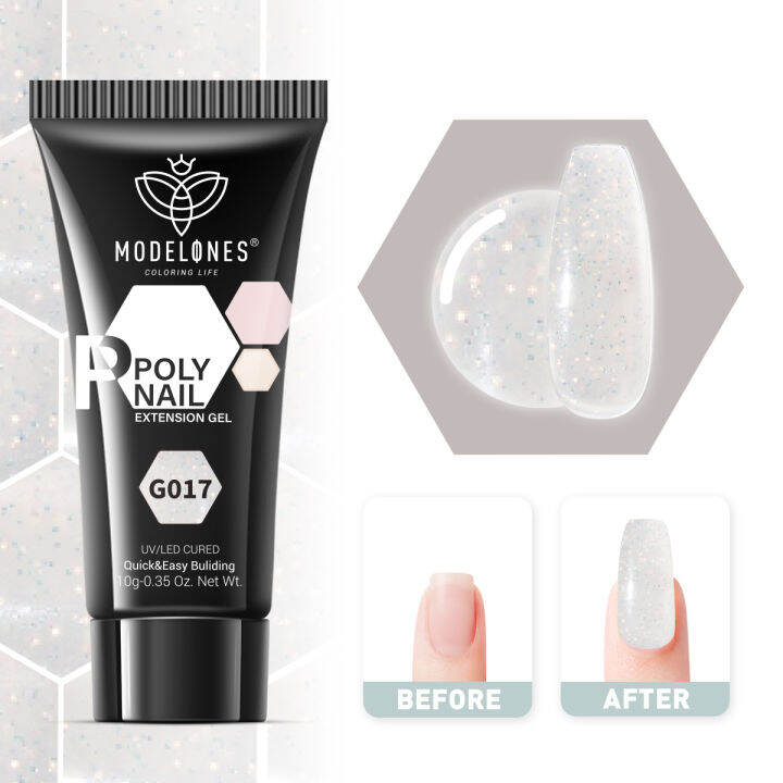 Modelones Gel Nail Polish Poly Acrylic G Uv Builder Extension Nude