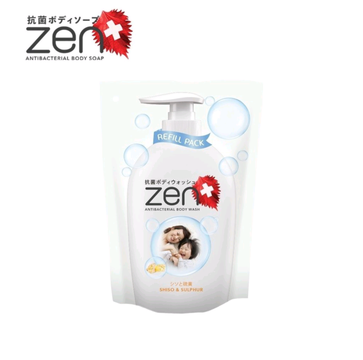 Zen Sabun Mandi Cair Refill 450ml Antibacterial Body Wash Shiso