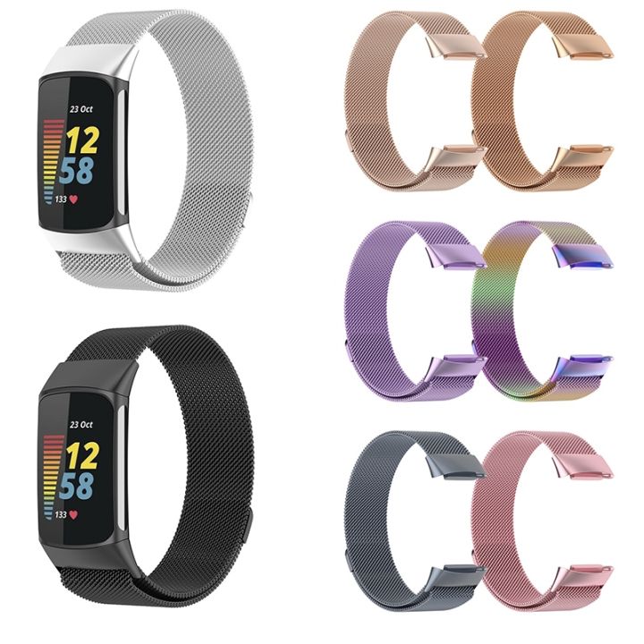 Stainless Steel Magnetic Milanese Loop Watch Strap Band For Fitbit