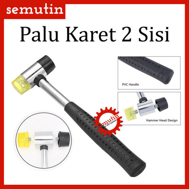 Palu Karet 2 Sisi Hammer Martil Rubber Gagang Besi Mini Alat Bantu