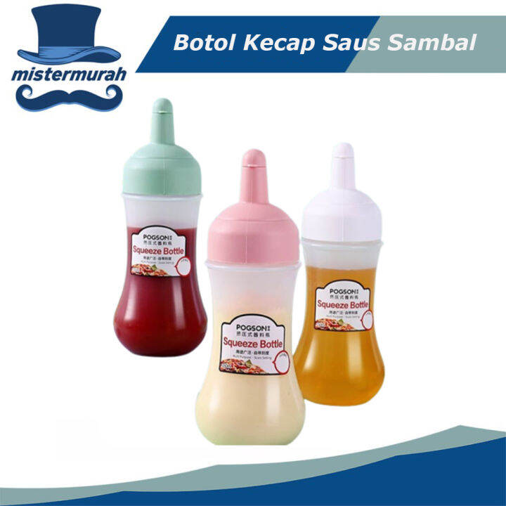 Botol Tempat Saos Kecap Mayonaise Serbaguna Anti Tumpah Tutup Praktis