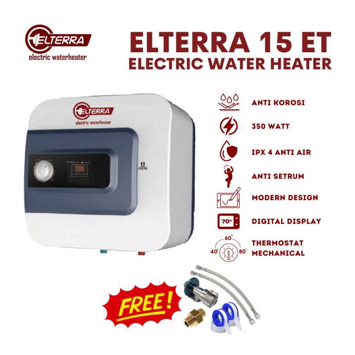 Pemanas Air Kamar Mandi Water Heater Listrik Handal Elterra 15 Liter