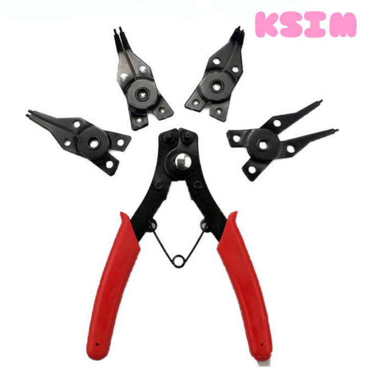 KSIM 4 In 1 Sicherungs Ring Zange Set Spreng Ring Zange Multi Crimp