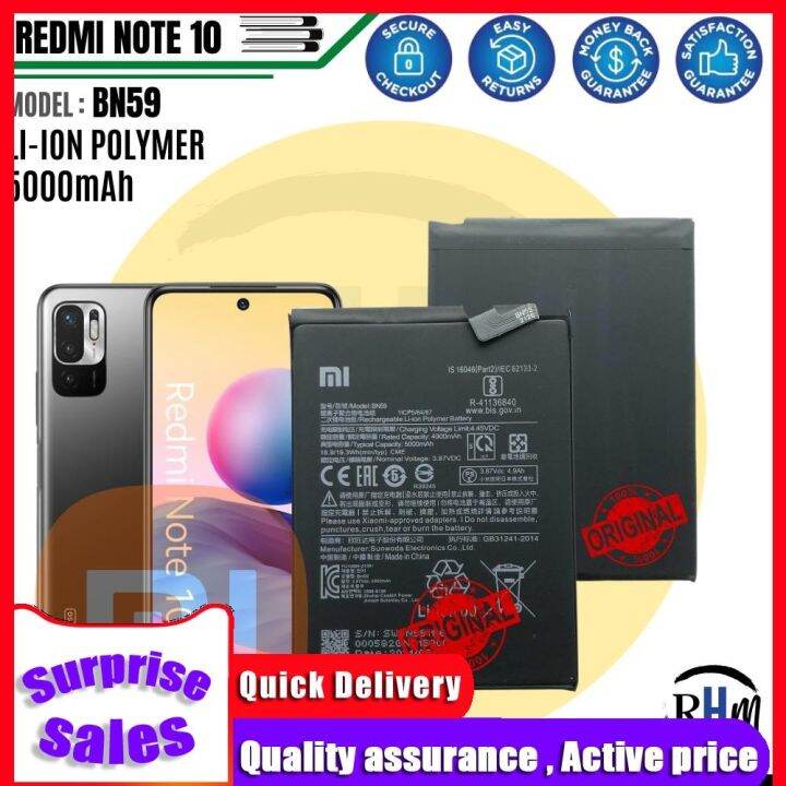 Xiaomi Redmi 10 Note 10 Note 10s Battery Model BN59 Original Polymer