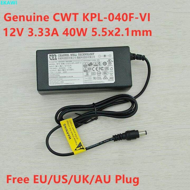 2022 New Genuine 12V 3 33A 40W CWT KPL 040F VI Power Supply AC Adapter