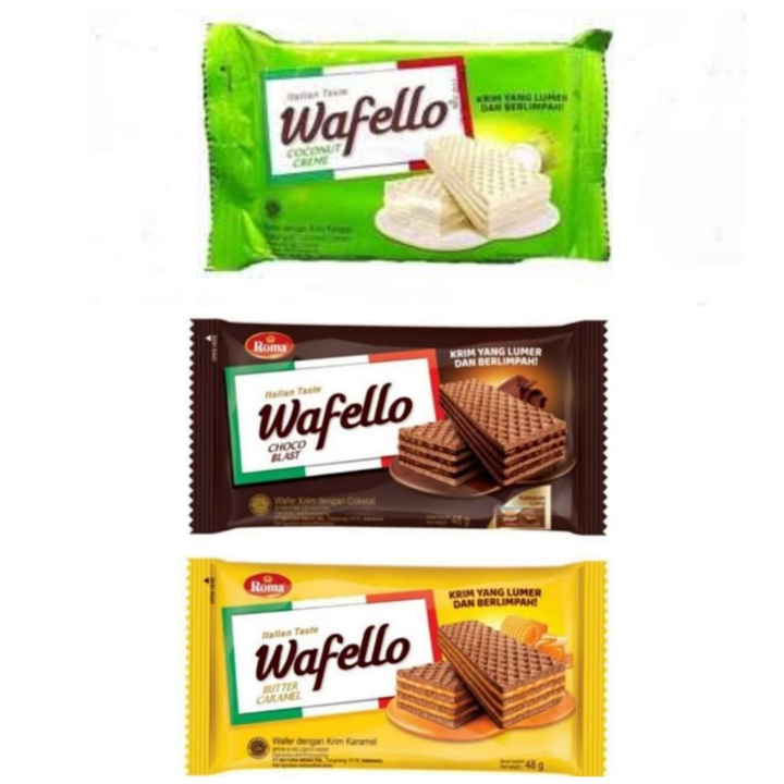 Roma Wafello Vanilla Choco Blast Butter Caramel Coconut Wafer 37 5G