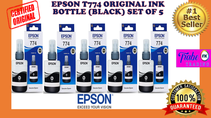 EPSON T7741 ORIGINAL INK BOTTLE BLACK SET OF 5 Lazada PH