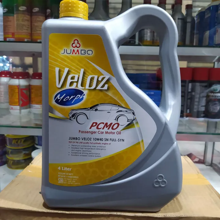 OLI MESIN JUMBO VELOZ 10 40 FULL SYNTHETIC ISI GALON 4 Liter Lazada