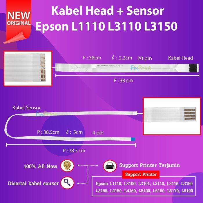 Paket Set Kabel Head Sensor Printhead Epson L L L L