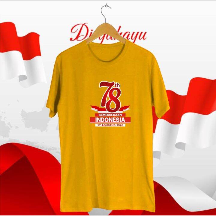 Dtf Tahun Pakain Pria T Shirt Kaos Kemerdekaan Agustus