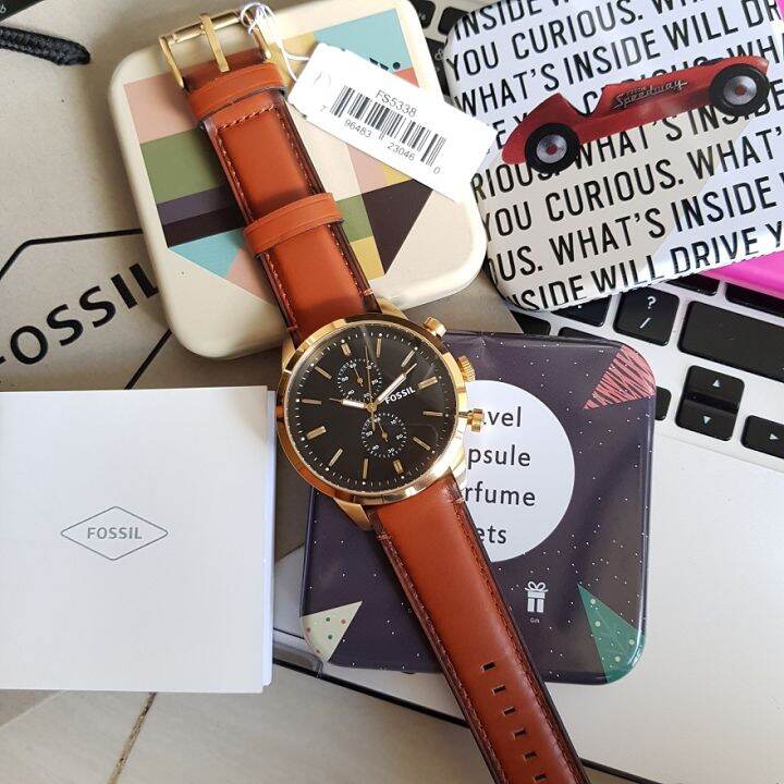 Fs Fossil Townsman Brown Leather Strap Chronograph Watch Mm