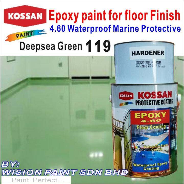 DEEPSEA GREEN 119 5L KOSSAN 4 60 EPOXY PAINT FLOOR COATING FINISH