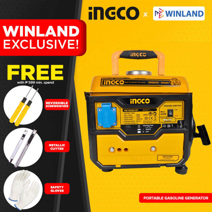 INGCO By Winland Portable Gasoline Generator 900w 1KVA 2 Stroke