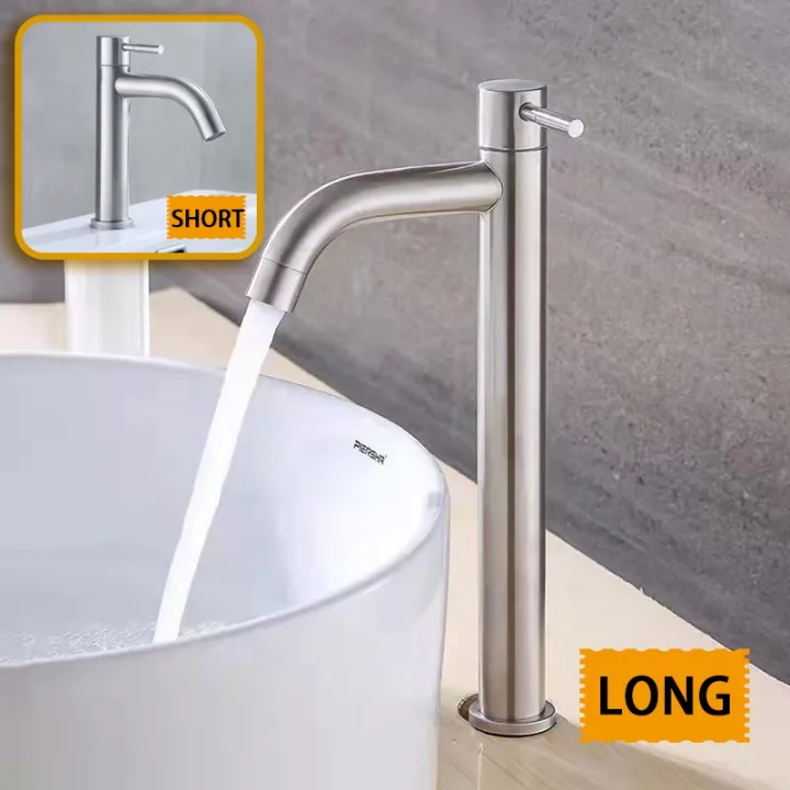 Lavatory Wash Basin Sus Stainless Steel Lavatory Faucet Tall Basin