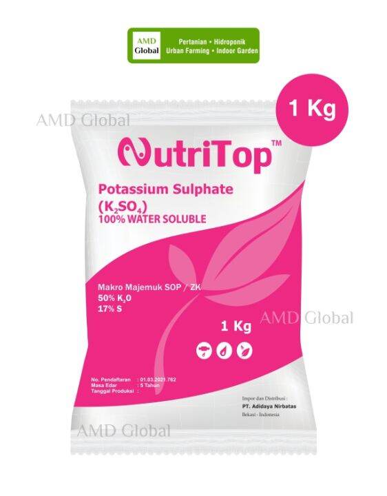 Pupuk Kalium Sulfat K So Nutritop Hidroponik Sop Potassium Sulphate