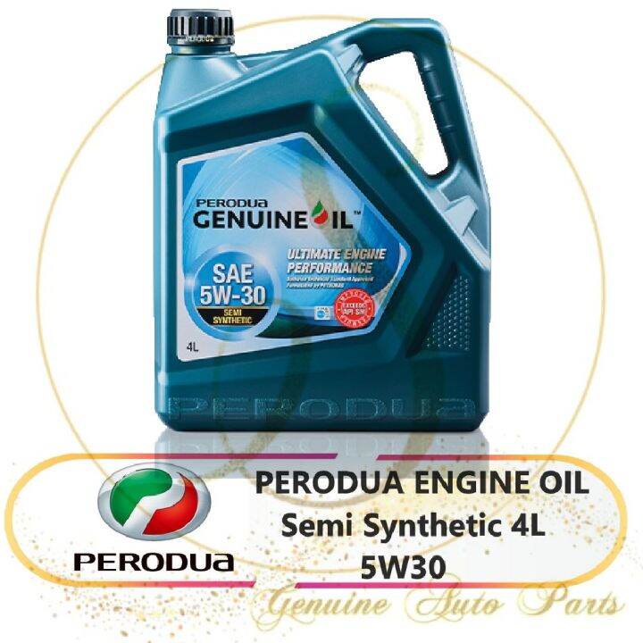 100 Original PERODUA 5W30 5W 30 Semi Synthetic Engine Oil 4L MYVI