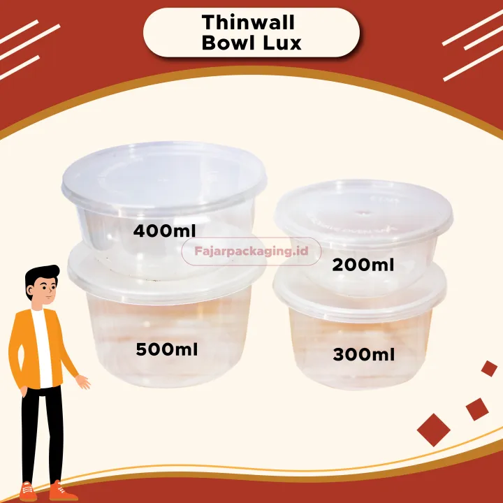 Thinwall Bowl Mangkok Lux Ml Set Mangkok Gule Packaging Makan