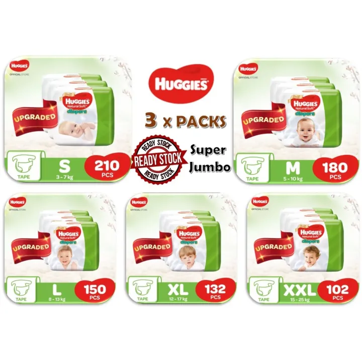 The New XREADY STOCKx Huggies Ultra Natural Soft Diapers Huggies