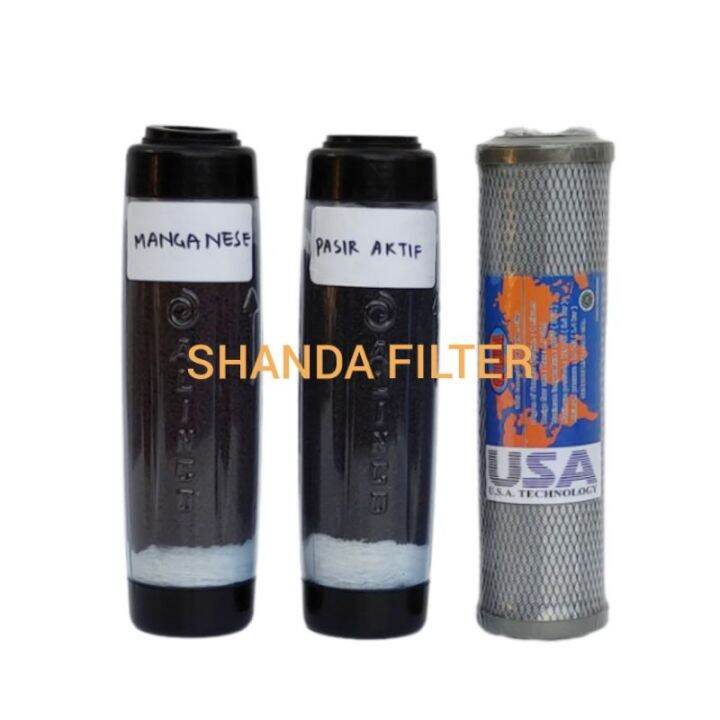 Paket Cartridge Filter Air Sumur Besi Tinggi Manganese Pasir Aktif