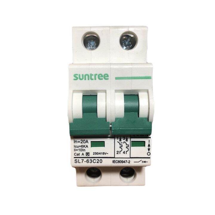 AC เบรกเกอร Suntree SL7 63 Series AC MCB 2 Poles 6KA 20A 230V 415V