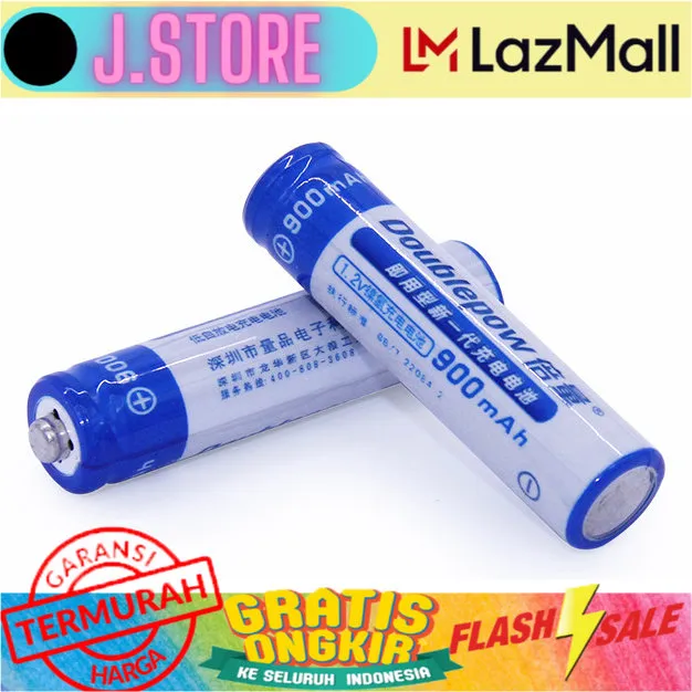 Doublepow Batu Baterai Aaa Rechargeable Nimh Mah Pcs Lazada