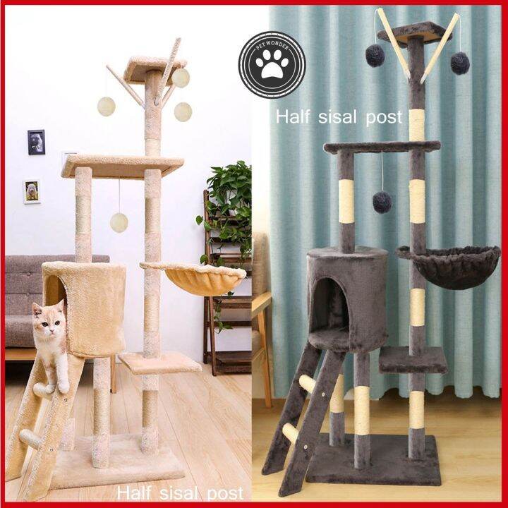 Layers Cat Tree Climbing Frame Half Sisal Small Scratching Column