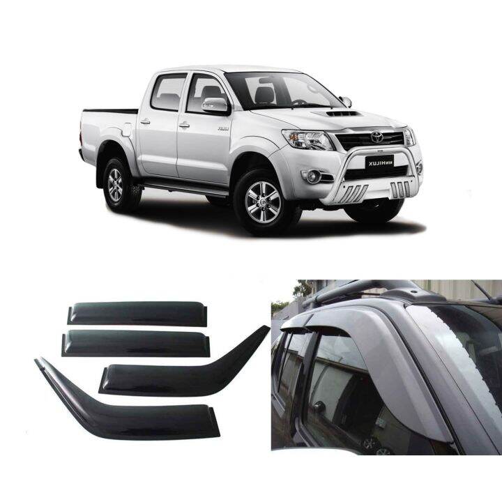 Window Deflectors Wind Visor For Toyota Hilux Vigo 2005 2014 Double Cab