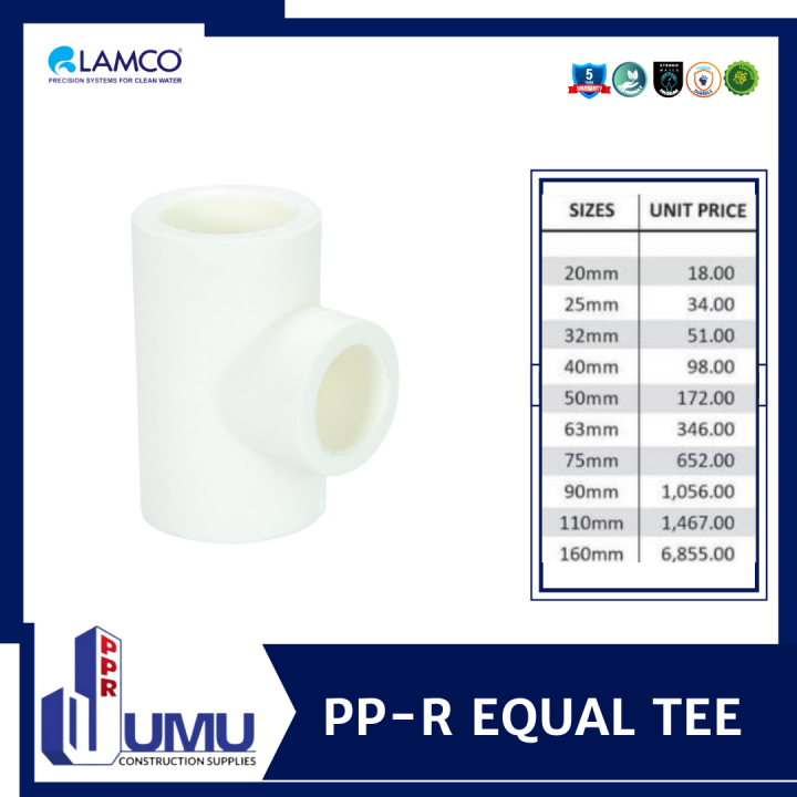 Pp R Equal Tee Mm Pipe Fittings Lazada Ph