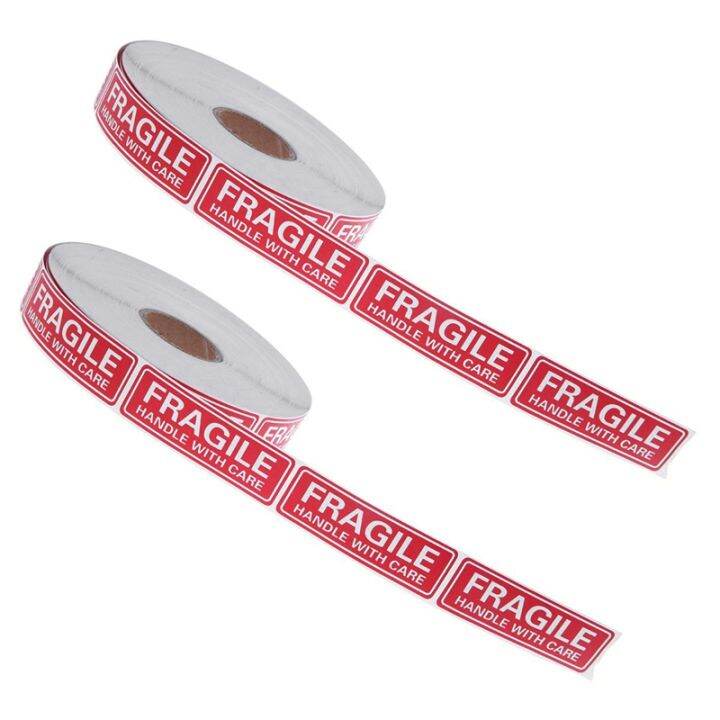 2 Roll 1000Pcs Fragile Stickers Fragile Handle With Care Labels For