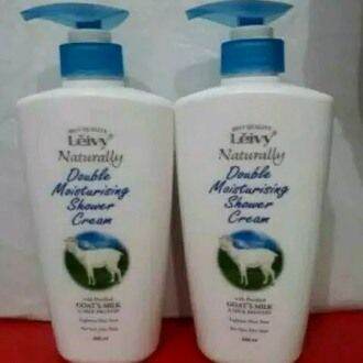 Leivy Double Moisturising Shower Cream Goat Milk Botol Pump Ml