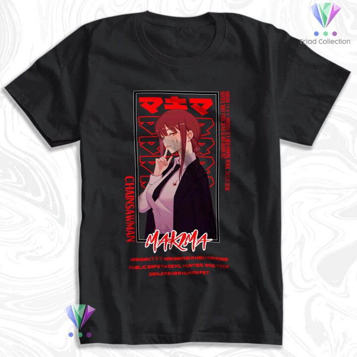 Kaos Makima Chainsaw Man Devil Hunter Baju Jepang Anime Manga Kaos