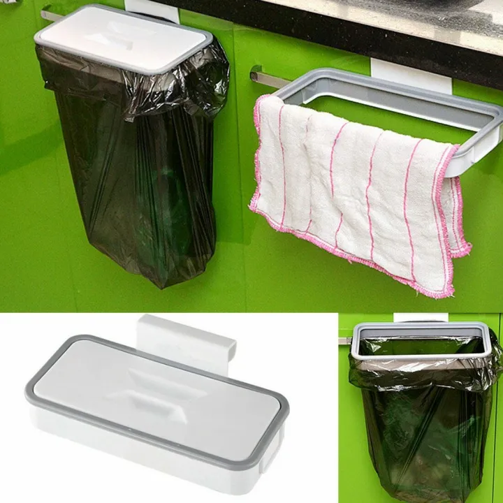 Garbage Bag Holder Rack Kitchen Gadgets Portable Hanging Trash Plastic