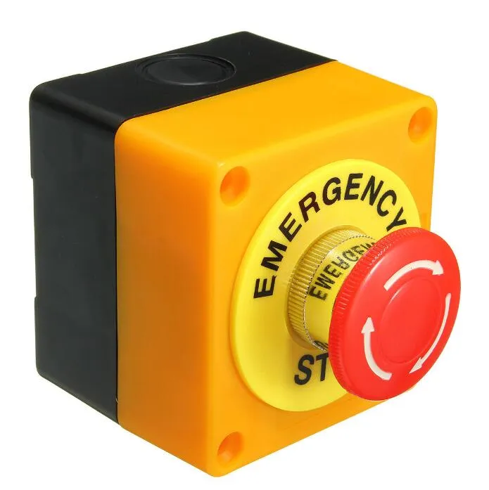 1 PCS Plastic Shell Red Sign Push Button Switch DPST Mushroom Emergency