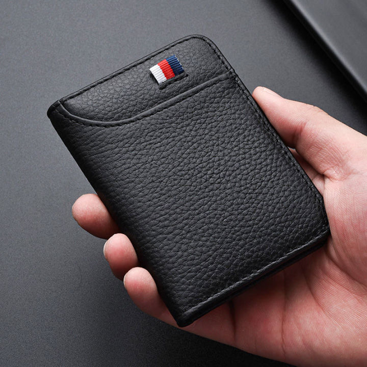 Genuine Leather Credit Card Wallet Men And Women Fashion Soft Thin Id