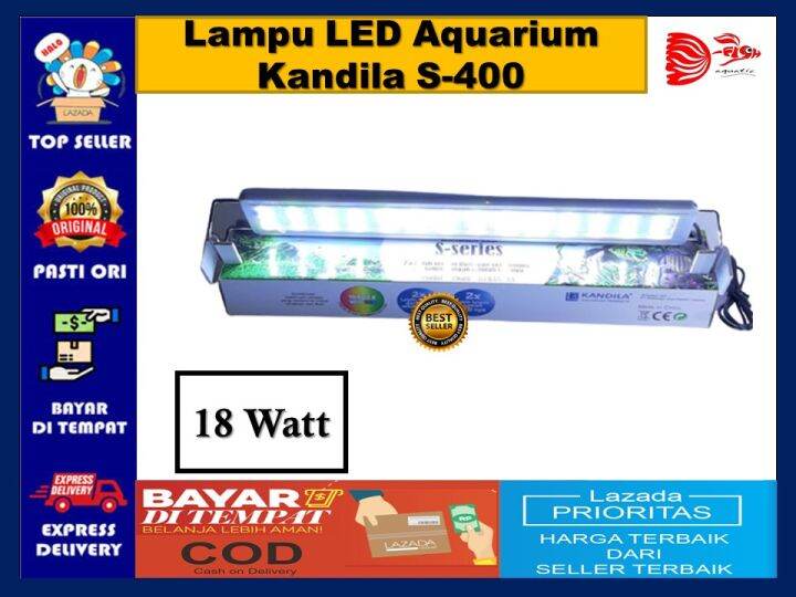 Lampu Led Aquarium Kandila S Series S400 Lampu Led Terbaik 40 50cm