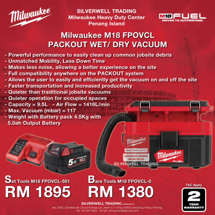 Milwaukee M Fuel Packout Wet Dry Vacuum M Fpovcl Lazada