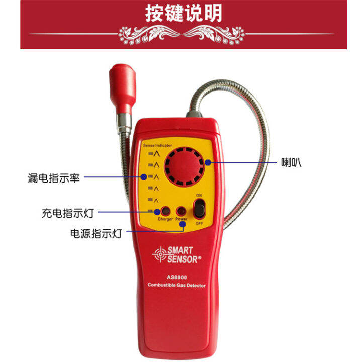 Smartsensor AS8800 Combustible Gas Detector Leak Detector Flammable