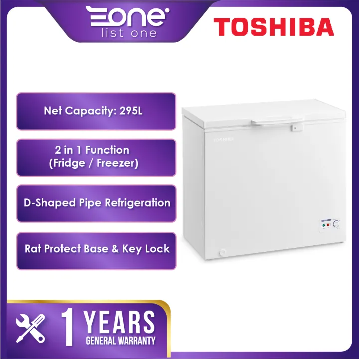 Toshiba 295L R600A 2 In 1 Duo Function Chest Freezer CR A295M Fridge