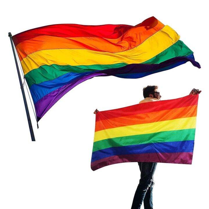 LGBT Flag Polyester 3x5ft Rainbow Flag Gay Pride Banners Outdoor