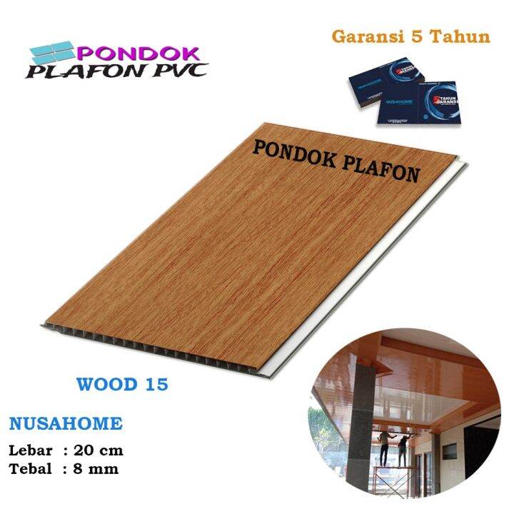 Plafon PVC Nusahome Wood 15 Lazada Indonesia