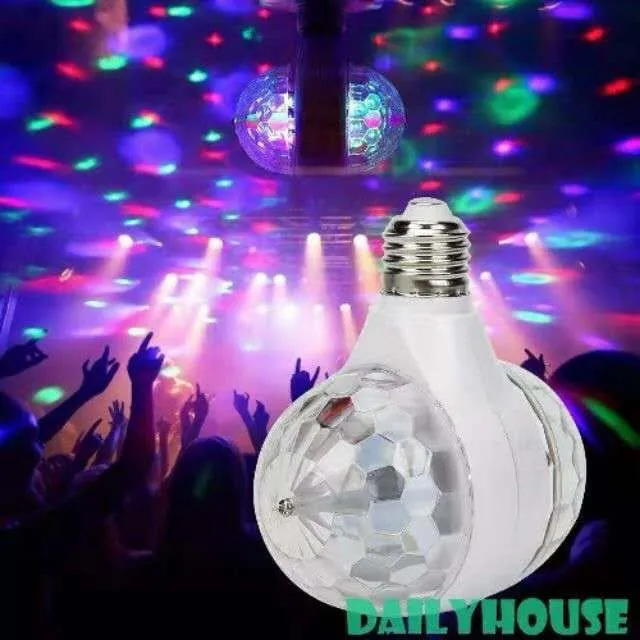 W Led Rgb Stage Light Bulb E Rotating For Ktv Bar Disco Party Decor