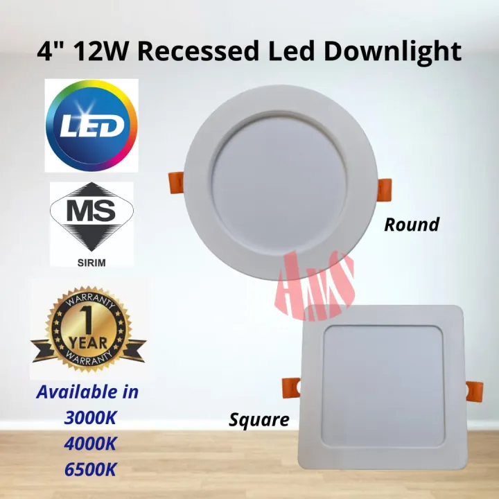 4 Inch 12Watt Recessed Mounted Led Downlight Ceiling Conceal Panel