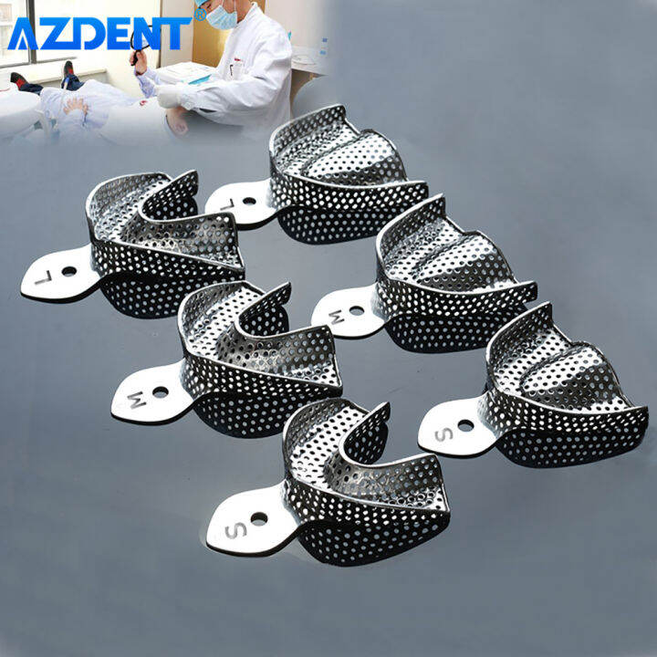 Azdent Pcs Dental Impression Tray Stainless Steel Teeth Trays