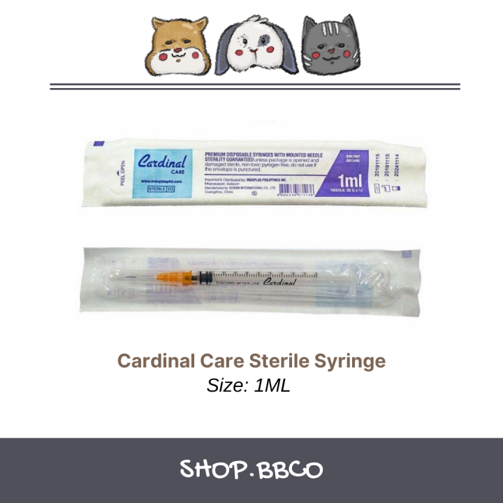 Cardinal Care 1ml Disposable Syringe Sterilized Syringe Indoplas