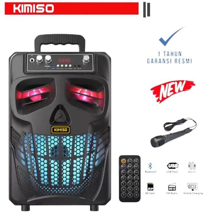 Speaker Bluetooth Karaoke Portable Super Bass Ukuran Jombo Inch Free