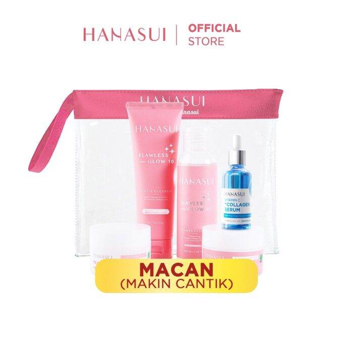 Rangkaian Hanasui Flawless Glow 10 PAKET MACAN MAKIN CANTIK Lazada