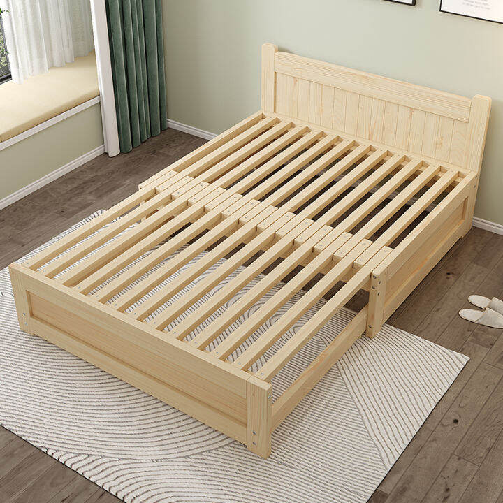 Simple Small Sized Solid Wood Sofa Bed Dual Purpose Foldable