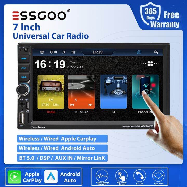 Essgoo Inch Wireless Apple Carplay Din Car Radio Carplay Android