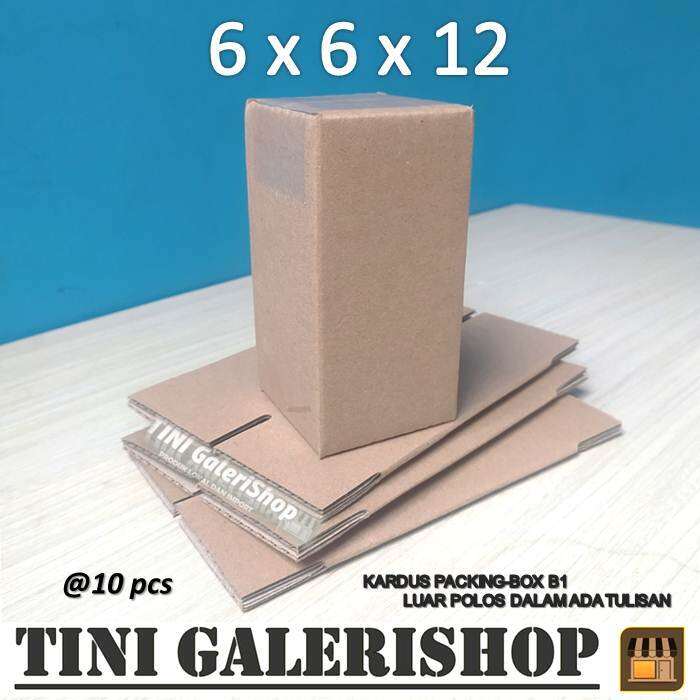 Kardus Packing Karton Box Kecil Isi 10 Pcs Uk 6x6x12 Cm Polos Luar