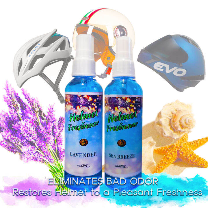 Helmet Deodorizer Disinfecting Spray Helmet Refresher Lavender And Sea